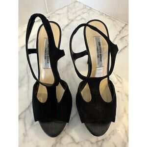Saks fifth Avenue suede black heels